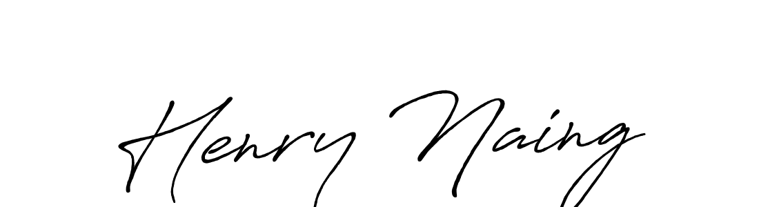 Henry Naing stylish signature style. Best Handwritten Sign (Antro_Vectra_Bolder) for my name. Handwritten Signature Collection Ideas for my name Henry Naing. Henry Naing signature style 7 images and pictures png