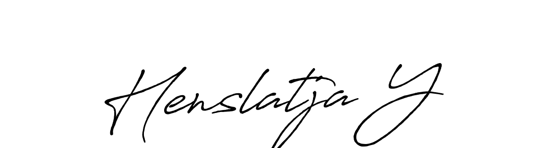 Henslatja Y stylish signature style. Best Handwritten Sign (Antro_Vectra_Bolder) for my name. Handwritten Signature Collection Ideas for my name Henslatja Y. Henslatja Y signature style 7 images and pictures png