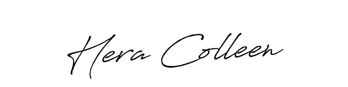 How to make Hera Colleen name signature. Use Antro_Vectra_Bolder style for creating short signs online. This is the latest handwritten sign. Hera Colleen signature style 7 images and pictures png
