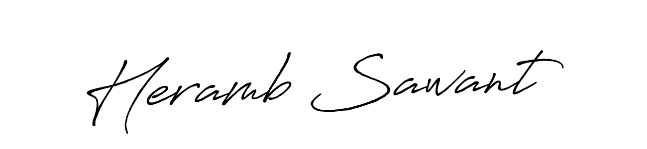 Create a beautiful signature design for name Heramb Sawant. With this signature (Antro_Vectra_Bolder) fonts, you can make a handwritten signature for free. Heramb Sawant signature style 7 images and pictures png