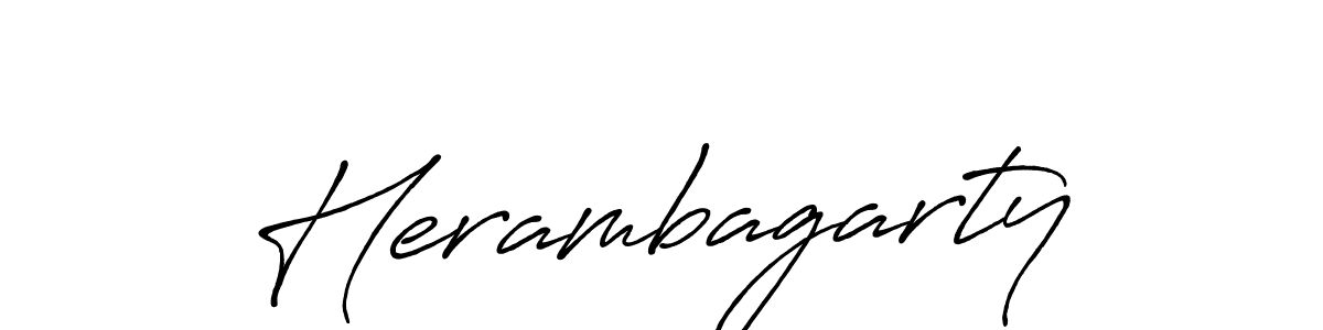 Make a beautiful signature design for name Herambagarty. With this signature (Antro_Vectra_Bolder) style, you can create a handwritten signature for free. Herambagarty signature style 7 images and pictures png