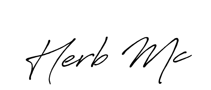 Design your own signature with our free online signature maker. With this signature software, you can create a handwritten (Antro_Vectra_Bolder) signature for name Herb Mc. Herb Mc signature style 7 images and pictures png