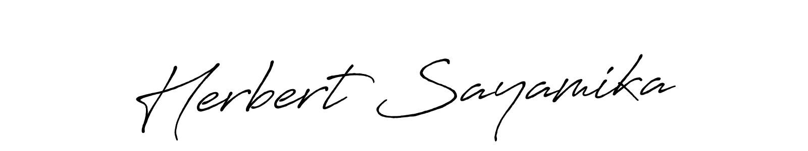 Herbert Sayamika stylish signature style. Best Handwritten Sign (Antro_Vectra_Bolder) for my name. Handwritten Signature Collection Ideas for my name Herbert Sayamika. Herbert Sayamika signature style 7 images and pictures png