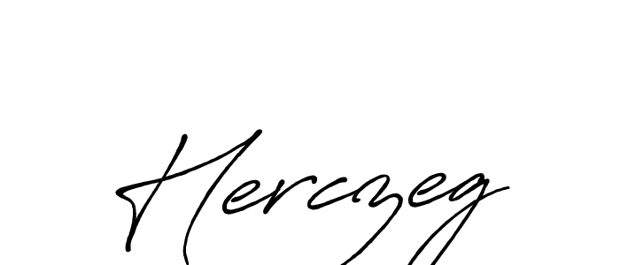 Make a beautiful signature design for name Herczeg. With this signature (Antro_Vectra_Bolder) style, you can create a handwritten signature for free. Herczeg signature style 7 images and pictures png