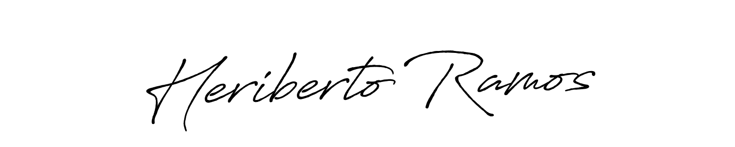 Create a beautiful signature design for name Heriberto Ramos. With this signature (Antro_Vectra_Bolder) fonts, you can make a handwritten signature for free. Heriberto Ramos signature style 7 images and pictures png