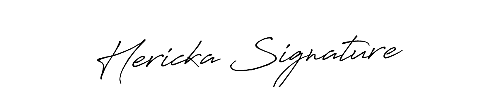 How to make Hericka Signature name signature. Use Antro_Vectra_Bolder style for creating short signs online. This is the latest handwritten sign. Hericka Signature signature style 7 images and pictures png