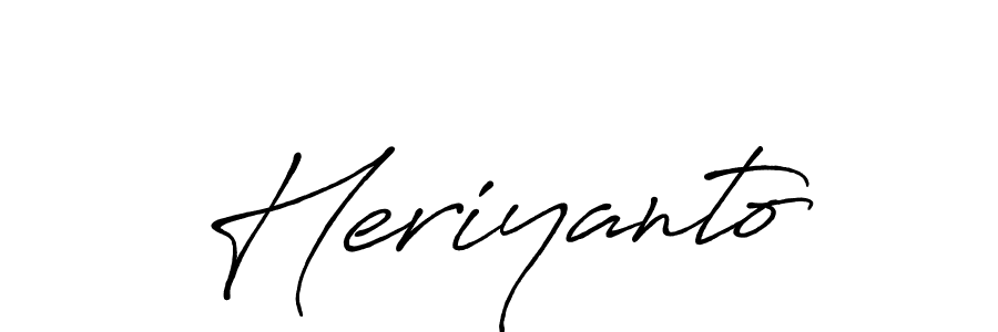 Make a beautiful signature design for name Heriyanto. With this signature (Antro_Vectra_Bolder) style, you can create a handwritten signature for free. Heriyanto signature style 7 images and pictures png