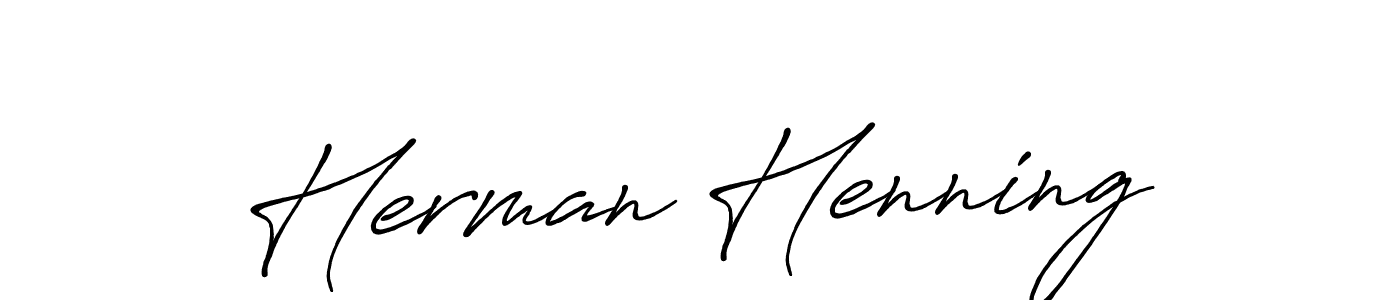 Herman Henning stylish signature style. Best Handwritten Sign (Antro_Vectra_Bolder) for my name. Handwritten Signature Collection Ideas for my name Herman Henning. Herman Henning signature style 7 images and pictures png