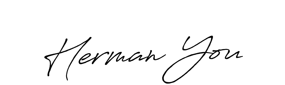 It looks lik you need a new signature style for name Herman You. Design unique handwritten (Antro_Vectra_Bolder) signature with our free signature maker in just a few clicks. Herman You signature style 7 images and pictures png