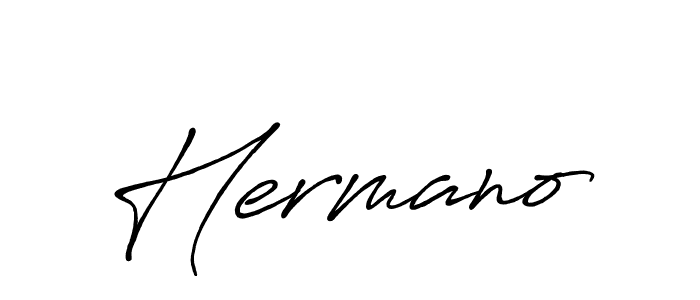 Use a signature maker to create a handwritten signature online. With this signature software, you can design (Antro_Vectra_Bolder) your own signature for name Hermano. Hermano signature style 7 images and pictures png