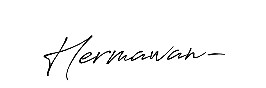 Use a signature maker to create a handwritten signature online. With this signature software, you can design (Antro_Vectra_Bolder) your own signature for name Hermawan-. Hermawan- signature style 7 images and pictures png