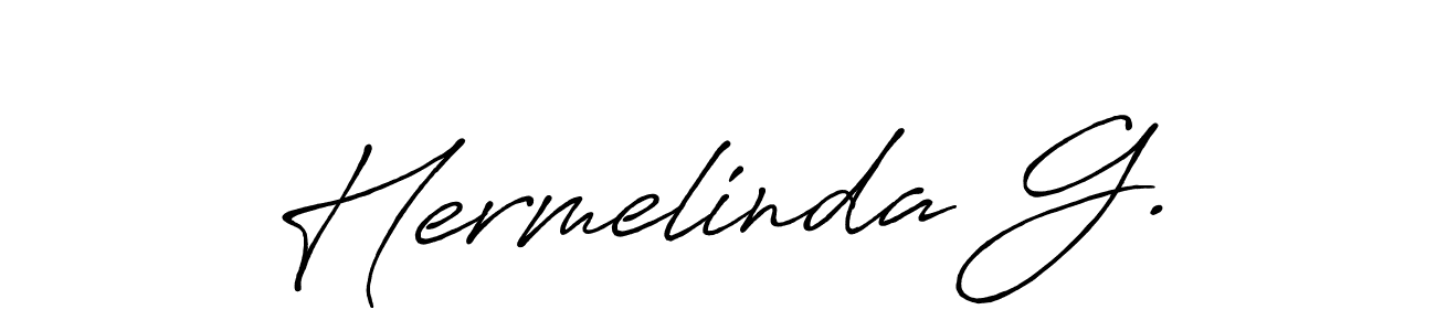 How to make Hermelinda G. name signature. Use Antro_Vectra_Bolder style for creating short signs online. This is the latest handwritten sign. Hermelinda G. signature style 7 images and pictures png