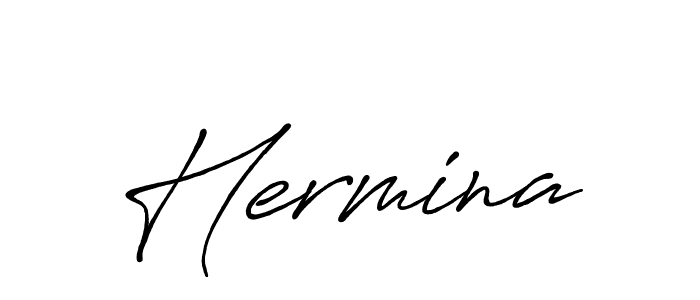 Create a beautiful signature design for name Hermina. With this signature (Antro_Vectra_Bolder) fonts, you can make a handwritten signature for free. Hermina signature style 7 images and pictures png