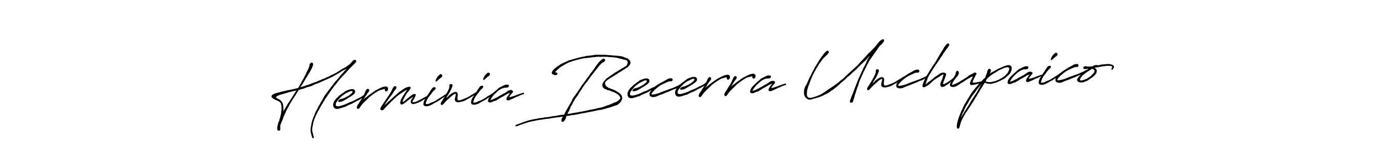 How to make Herminia Becerra Unchupaico signature? Antro_Vectra_Bolder is a professional autograph style. Create handwritten signature for Herminia Becerra Unchupaico name. Herminia Becerra Unchupaico signature style 7 images and pictures png