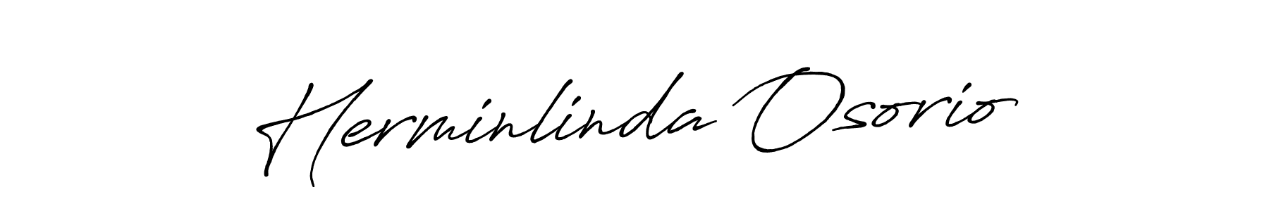 Make a beautiful signature design for name Herminlinda Osorio. With this signature (Antro_Vectra_Bolder) style, you can create a handwritten signature for free. Herminlinda Osorio signature style 7 images and pictures png