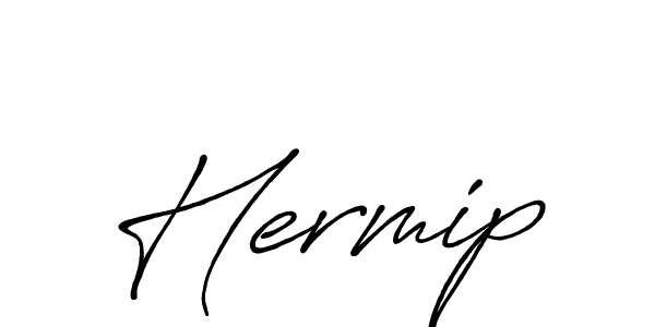 Make a beautiful signature design for name Hermip. With this signature (Antro_Vectra_Bolder) style, you can create a handwritten signature for free. Hermip signature style 7 images and pictures png