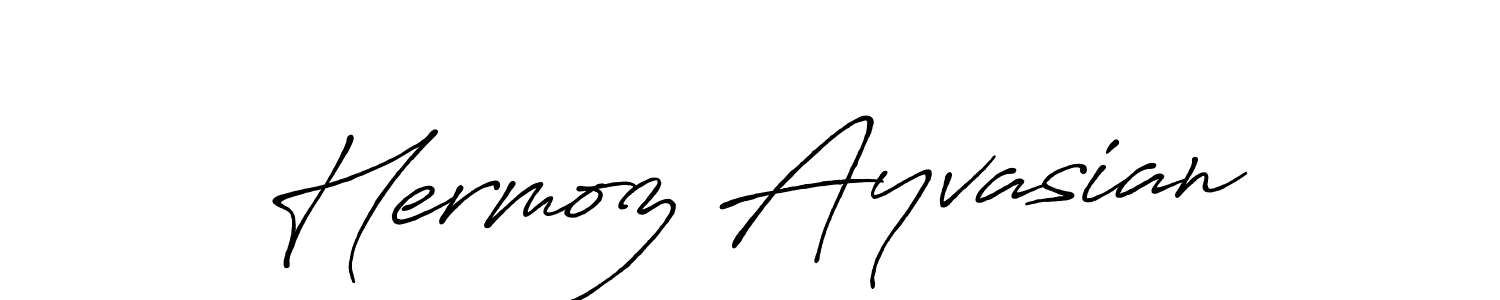 Make a beautiful signature design for name Hermoz Ayvasian. With this signature (Antro_Vectra_Bolder) style, you can create a handwritten signature for free. Hermoz Ayvasian signature style 7 images and pictures png