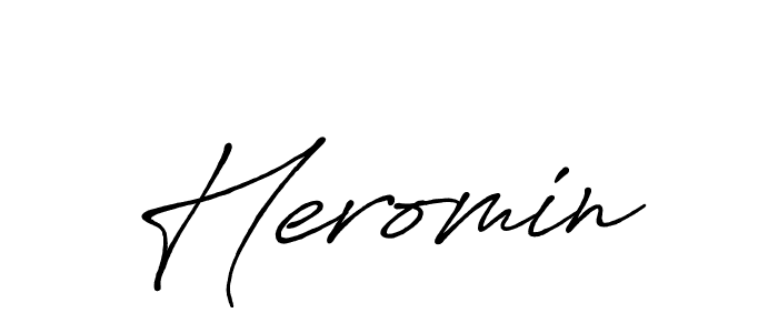 How to make Heromin name signature. Use Antro_Vectra_Bolder style for creating short signs online. This is the latest handwritten sign. Heromin signature style 7 images and pictures png