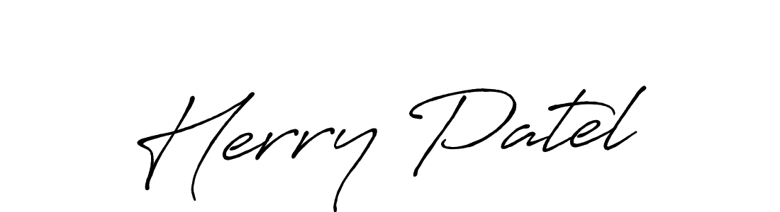 Make a beautiful signature design for name Herry Patel. With this signature (Antro_Vectra_Bolder) style, you can create a handwritten signature for free. Herry Patel signature style 7 images and pictures png