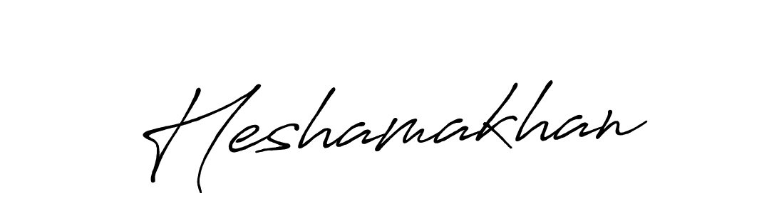 Also we have Heshamakhan name is the best signature style. Create professional handwritten signature collection using Antro_Vectra_Bolder autograph style. Heshamakhan signature style 7 images and pictures png