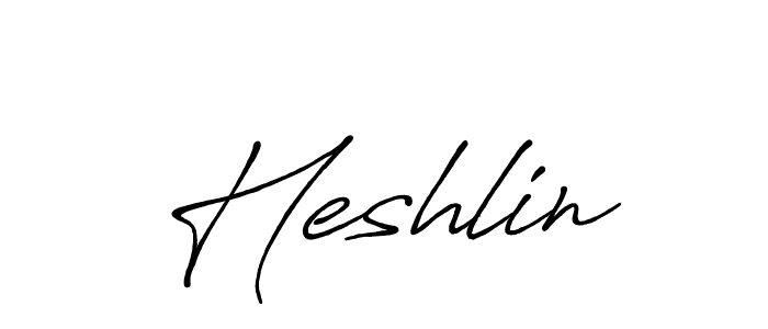 Once you've used our free online signature maker to create your best signature Antro_Vectra_Bolder style, it's time to enjoy all of the benefits that Heshlin name signing documents. Heshlin signature style 7 images and pictures png