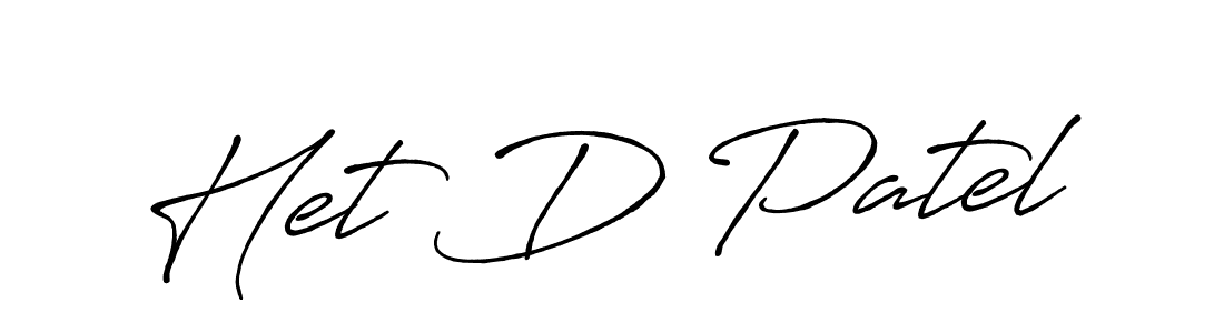 How to make Het D Patel name signature. Use Antro_Vectra_Bolder style for creating short signs online. This is the latest handwritten sign. Het D Patel signature style 7 images and pictures png