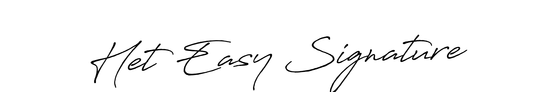 if you are searching for the best signature style for your name Het Easy Signature. so please give up your signature search. here we have designed multiple signature styles  using Antro_Vectra_Bolder. Het Easy Signature signature style 7 images and pictures png