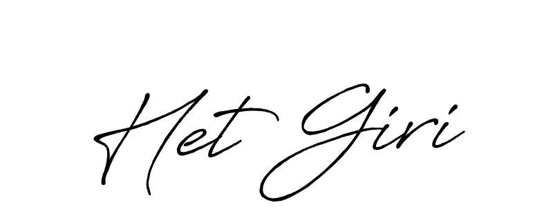 Het Giri stylish signature style. Best Handwritten Sign (Antro_Vectra_Bolder) for my name. Handwritten Signature Collection Ideas for my name Het Giri. Het Giri signature style 7 images and pictures png