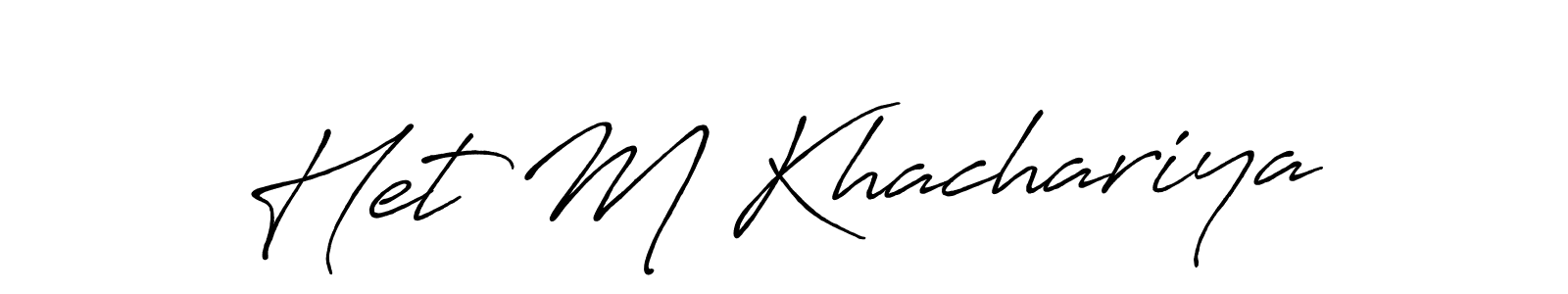 Make a beautiful signature design for name Het M Khachariya. With this signature (Antro_Vectra_Bolder) style, you can create a handwritten signature for free. Het M Khachariya signature style 7 images and pictures png