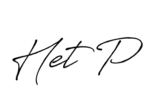 Design your own signature with our free online signature maker. With this signature software, you can create a handwritten (Antro_Vectra_Bolder) signature for name Het P. Het P signature style 7 images and pictures png