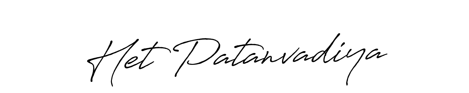 How to make Het Patanvadiya name signature. Use Antro_Vectra_Bolder style for creating short signs online. This is the latest handwritten sign. Het Patanvadiya signature style 7 images and pictures png