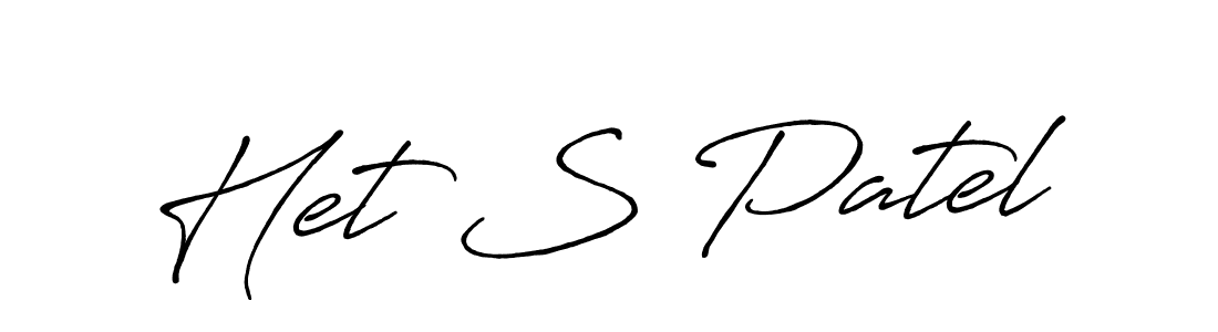 Create a beautiful signature design for name Het S Patel. With this signature (Antro_Vectra_Bolder) fonts, you can make a handwritten signature for free. Het S Patel signature style 7 images and pictures png