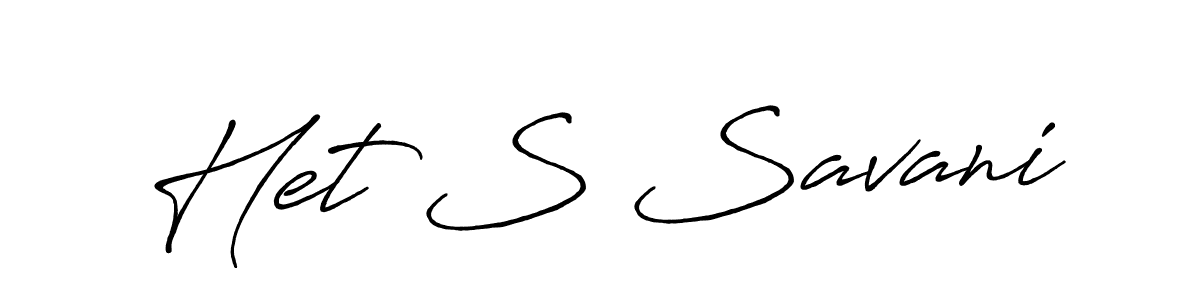 Create a beautiful signature design for name Het S Savani. With this signature (Antro_Vectra_Bolder) fonts, you can make a handwritten signature for free. Het S Savani signature style 7 images and pictures png