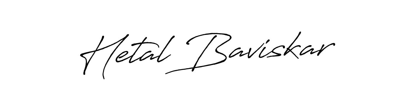 Create a beautiful signature design for name Hetal Baviskar. With this signature (Antro_Vectra_Bolder) fonts, you can make a handwritten signature for free. Hetal Baviskar signature style 7 images and pictures png