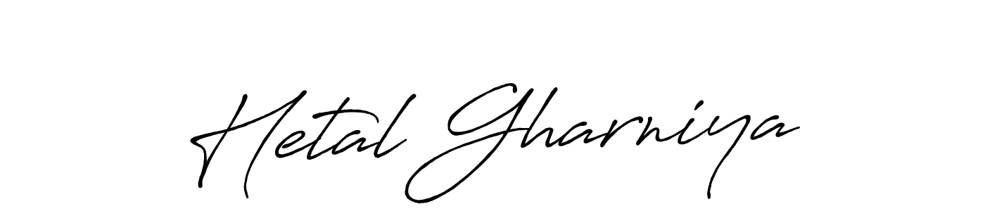 Hetal Gharniya stylish signature style. Best Handwritten Sign (Antro_Vectra_Bolder) for my name. Handwritten Signature Collection Ideas for my name Hetal Gharniya. Hetal Gharniya signature style 7 images and pictures png