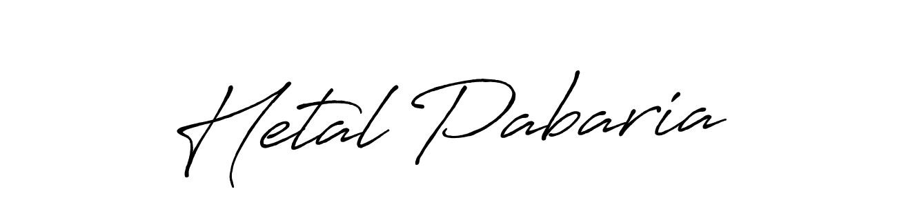 Create a beautiful signature design for name Hetal Pabaria. With this signature (Antro_Vectra_Bolder) fonts, you can make a handwritten signature for free. Hetal Pabaria signature style 7 images and pictures png