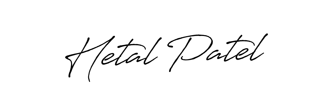 How to make Hetal Patel name signature. Use Antro_Vectra_Bolder style for creating short signs online. This is the latest handwritten sign. Hetal Patel signature style 7 images and pictures png