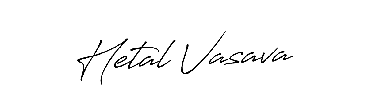 Create a beautiful signature design for name Hetal Vasava. With this signature (Antro_Vectra_Bolder) fonts, you can make a handwritten signature for free. Hetal Vasava signature style 7 images and pictures png