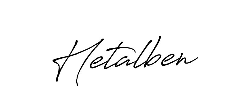 Use a signature maker to create a handwritten signature online. With this signature software, you can design (Antro_Vectra_Bolder) your own signature for name Hetalben. Hetalben signature style 7 images and pictures png