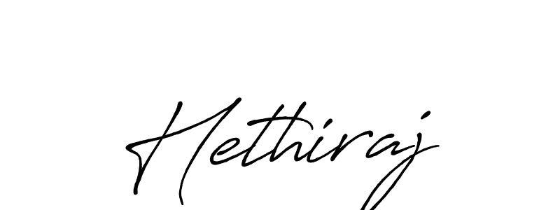 Use a signature maker to create a handwritten signature online. With this signature software, you can design (Antro_Vectra_Bolder) your own signature for name Hethiraj. Hethiraj signature style 7 images and pictures png