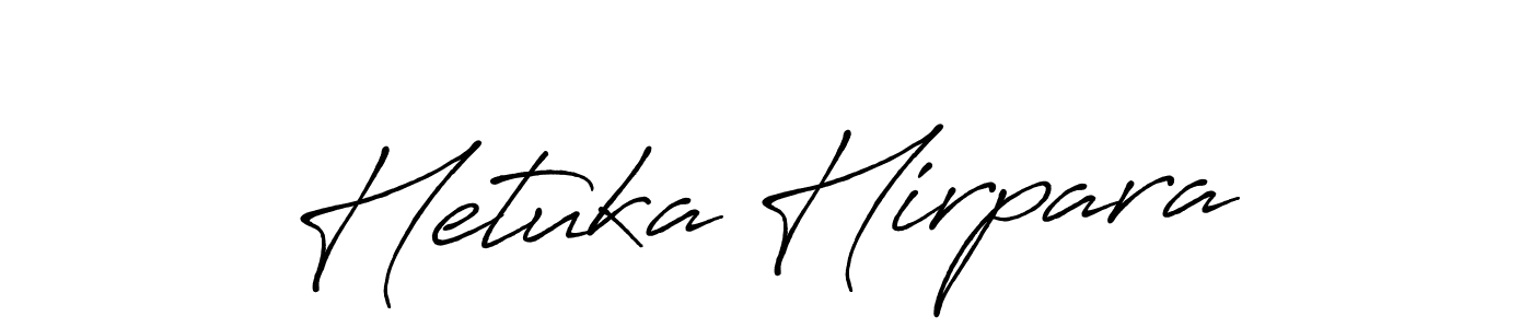 The best way (Antro_Vectra_Bolder) to make a short signature is to pick only two or three words in your name. The name Hetuka Hirpara include a total of six letters. For converting this name. Hetuka Hirpara signature style 7 images and pictures png