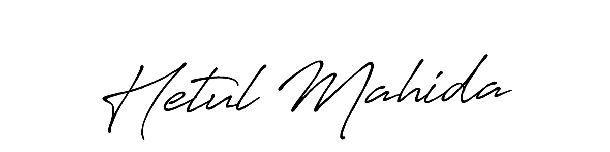 Make a beautiful signature design for name Hetul Mahida. With this signature (Antro_Vectra_Bolder) style, you can create a handwritten signature for free. Hetul Mahida signature style 7 images and pictures png