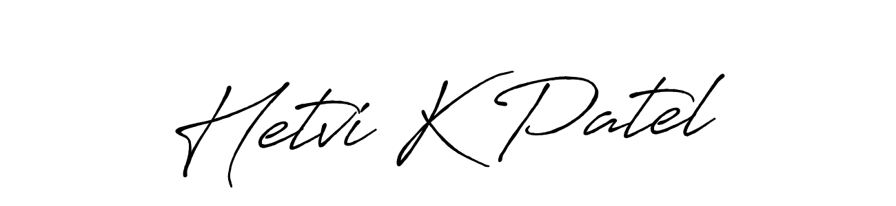Also You can easily find your signature by using the search form. We will create Hetvi K Patel name handwritten signature images for you free of cost using Antro_Vectra_Bolder sign style. Hetvi K Patel signature style 7 images and pictures png