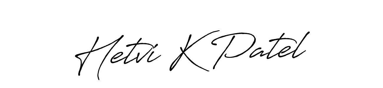 This is the best signature style for the Hetvi K Patel name. Also you like these signature font (Antro_Vectra_Bolder). Mix name signature. Hetvi K Patel signature style 7 images and pictures png