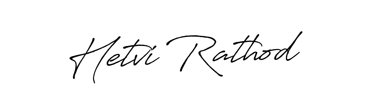 Make a beautiful signature design for name Hetvi Rathod. With this signature (Antro_Vectra_Bolder) style, you can create a handwritten signature for free. Hetvi Rathod signature style 7 images and pictures png