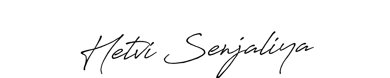 It looks lik you need a new signature style for name Hetvi Senjaliya. Design unique handwritten (Antro_Vectra_Bolder) signature with our free signature maker in just a few clicks. Hetvi Senjaliya signature style 7 images and pictures png