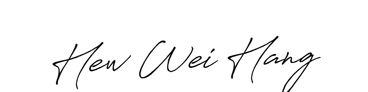 Create a beautiful signature design for name Hew Wei Hang. With this signature (Antro_Vectra_Bolder) fonts, you can make a handwritten signature for free. Hew Wei Hang signature style 7 images and pictures png