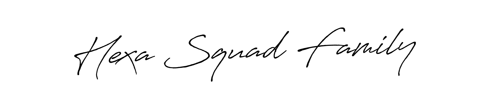 Create a beautiful signature design for name Hexa Squad Family. With this signature (Antro_Vectra_Bolder) fonts, you can make a handwritten signature for free. Hexa Squad Family signature style 7 images and pictures png