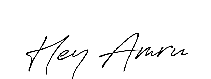 Use a signature maker to create a handwritten signature online. With this signature software, you can design (Antro_Vectra_Bolder) your own signature for name Hey Amru. Hey Amru signature style 7 images and pictures png