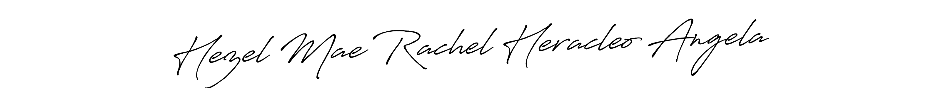 Create a beautiful signature design for name Hezel Mae Rachel Heracleo Angela. With this signature (Antro_Vectra_Bolder) fonts, you can make a handwritten signature for free. Hezel Mae Rachel Heracleo Angela signature style 7 images and pictures png